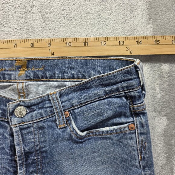 7 For All Mankind Jeans Womens 27 Light Wash Boy Cut Made in USA U144055U-055U - Picture 10 of 13